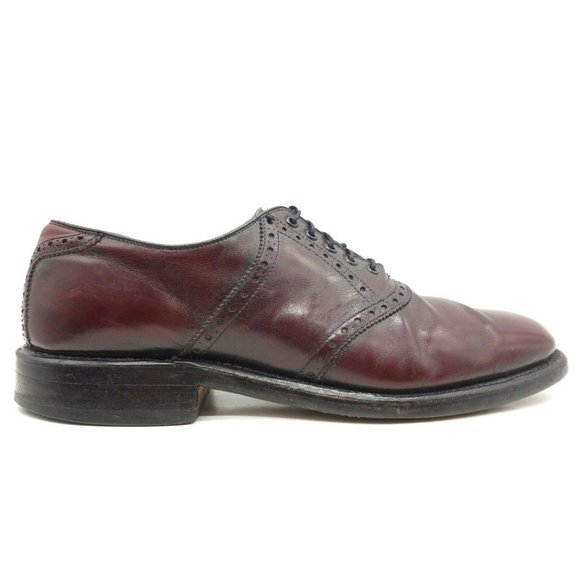 Foot Joy FJ Burgundy Leather Lace Up Saddle Oxfords Shoes Men\'s 10.5 A